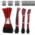 LPC Red and Black Sleeved Extension Cable Kit - 24Pin ATX, 4+4Pin EPS, 6+2Pin PCI-E, 6Pin PCI-E, Combs